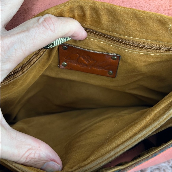 Patricia Nash Coral Embossed Leather Satchel - Picture 6 of 15